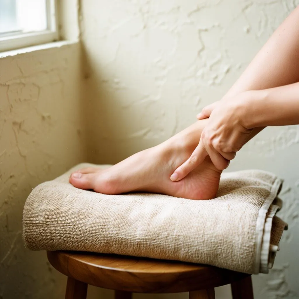 Foot reflexology, thumb pressure worked into the arch — Sweet & Smile Massage, Daly City